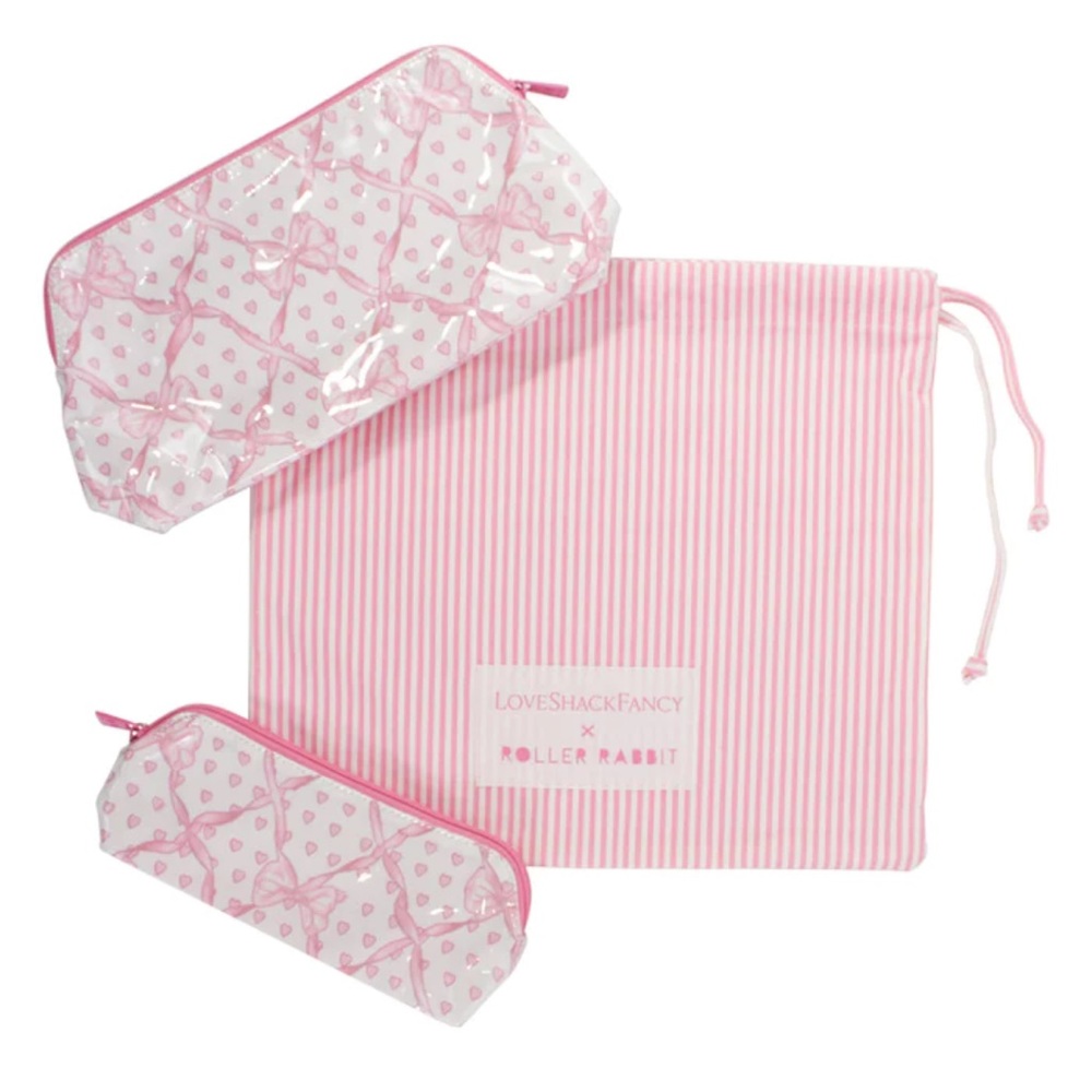 Roller Rabbit LoveShackFancy Beauty Bow Hearts Bundle Pouches